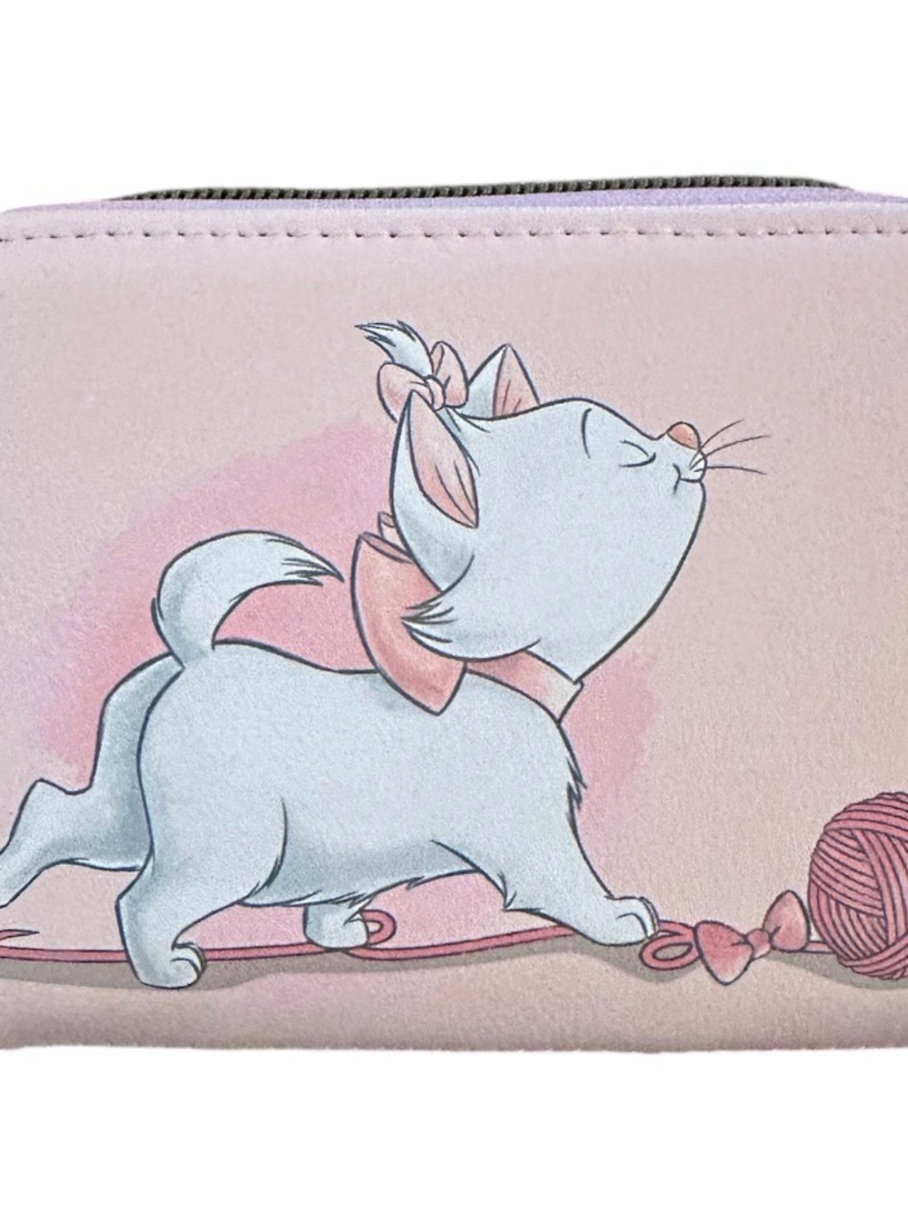 Loungefly Disney The Aristocats Marie Pink Zip Wallet with Famous Bow Accents